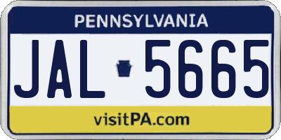 PA license plate JAL5665