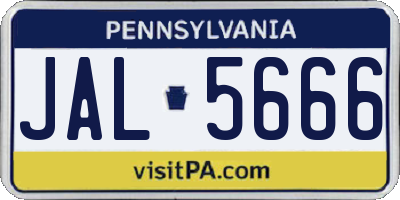 PA license plate JAL5666