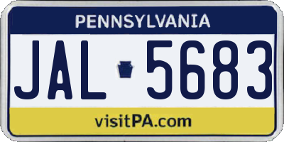 PA license plate JAL5683