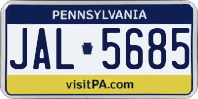 PA license plate JAL5685