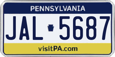 PA license plate JAL5687