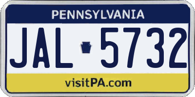 PA license plate JAL5732
