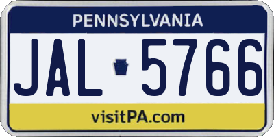 PA license plate JAL5766