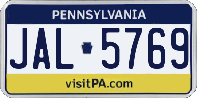 PA license plate JAL5769