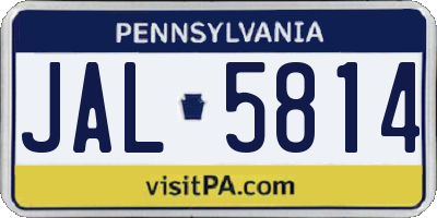 PA license plate JAL5814