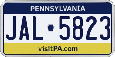 PA license plate JAL5823