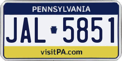 PA license plate JAL5851