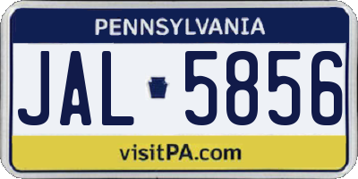 PA license plate JAL5856