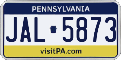 PA license plate JAL5873
