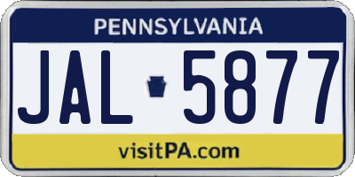 PA license plate JAL5877