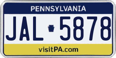 PA license plate JAL5878