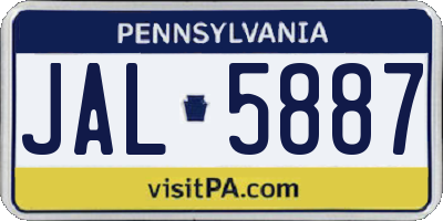 PA license plate JAL5887