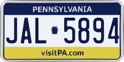 PA license plate JAL5894