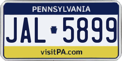 PA license plate JAL5899