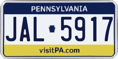 PA license plate JAL5917