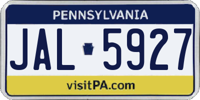 PA license plate JAL5927