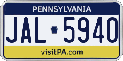 PA license plate JAL5940