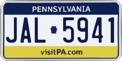 PA license plate JAL5941