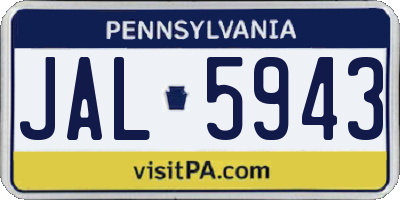 PA license plate JAL5943