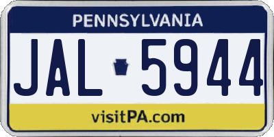 PA license plate JAL5944