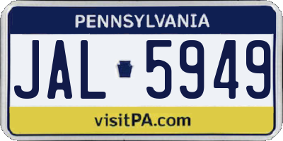 PA license plate JAL5949