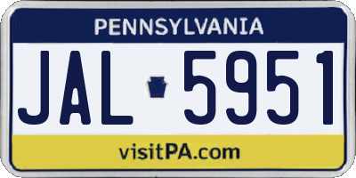 PA license plate JAL5951