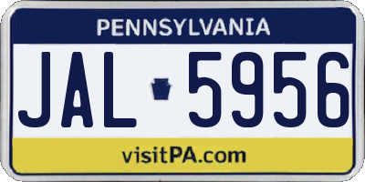 PA license plate JAL5956