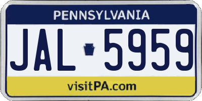PA license plate JAL5959
