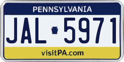 PA license plate JAL5971