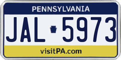 PA license plate JAL5973