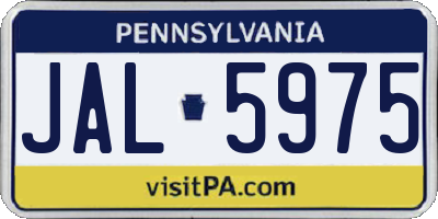 PA license plate JAL5975
