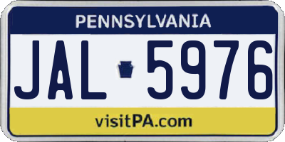 PA license plate JAL5976