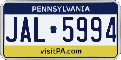 PA license plate JAL5994
