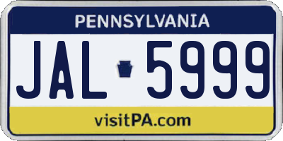 PA license plate JAL5999