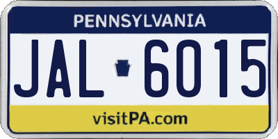 PA license plate JAL6015