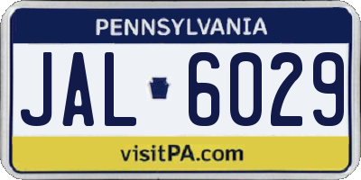 PA license plate JAL6029