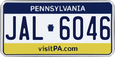 PA license plate JAL6046