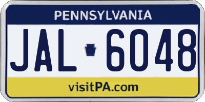 PA license plate JAL6048