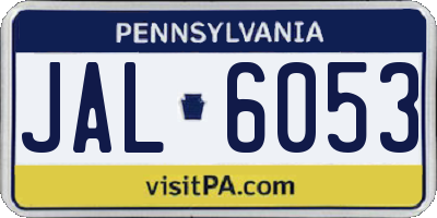 PA license plate JAL6053