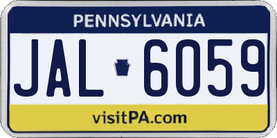 PA license plate JAL6059