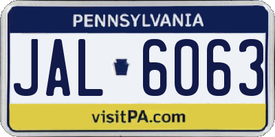 PA license plate JAL6063