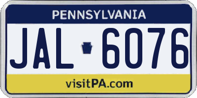 PA license plate JAL6076