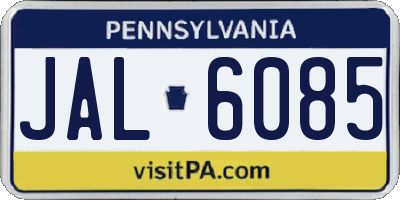 PA license plate JAL6085