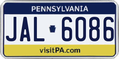 PA license plate JAL6086