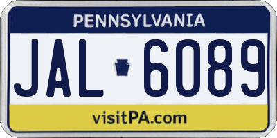 PA license plate JAL6089