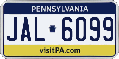 PA license plate JAL6099