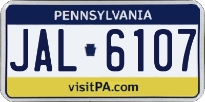 PA license plate JAL6107