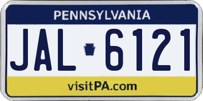 PA license plate JAL6121