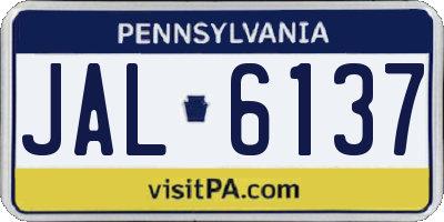 PA license plate JAL6137