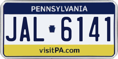 PA license plate JAL6141
